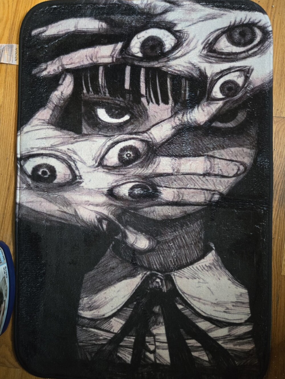 Surreal Monochrome Eye-Hands Home Art Print Rug 22x32